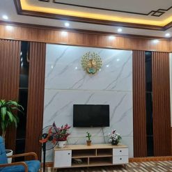 Tấm nhựa PVC giả đá sử dụng làm vách tivi